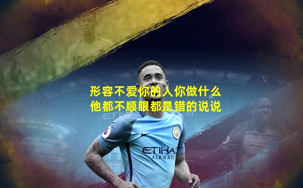 形容不爱你的人你做什么他都不顺眼都是错的说说